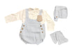 Set neonato pagliaccetto con camicia, calzini e cuffietta