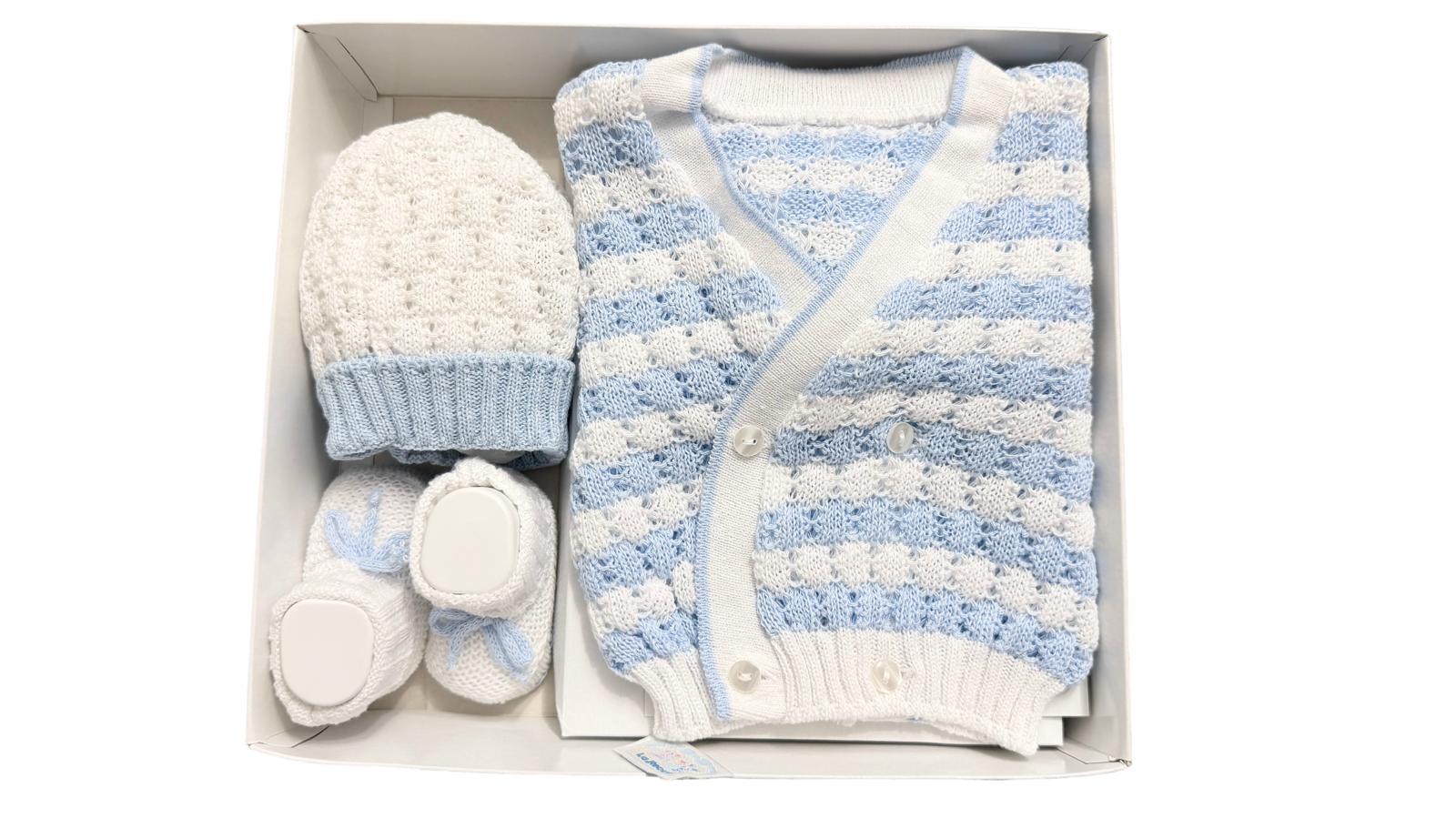 Set maglioncino con calzini e cappellino di filo cotone